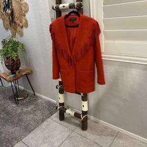 Marc New York Women's Red Fringe Coat